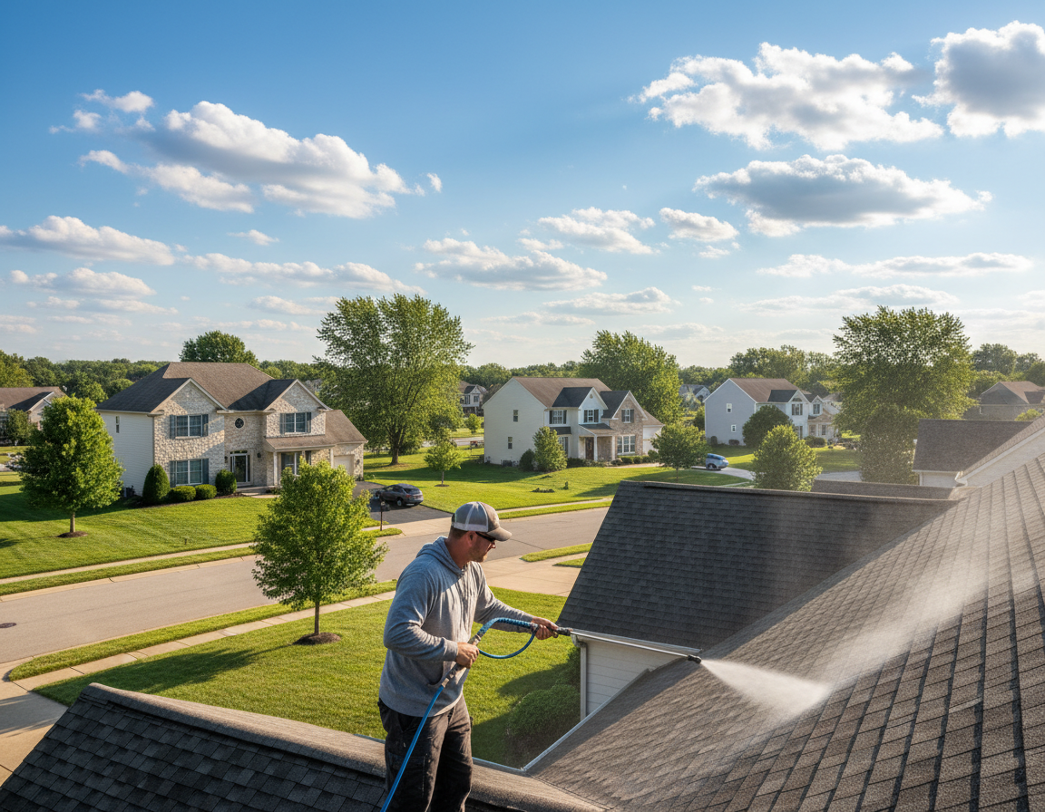 Soft Washing Roofs In Lewis Center OH